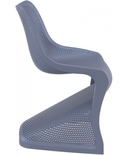 Καρέκλα Πολυπροπυλενίου Bloom Dark Grey 50X58X85εκ.