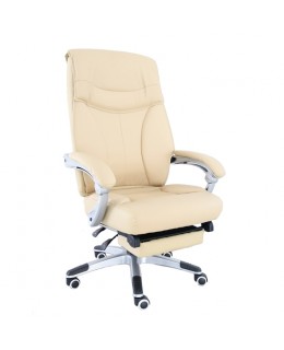 Καρέκλα Γραφείου A4750 Μπεζ Pu με Ανάκλιση και Υποπόδιο