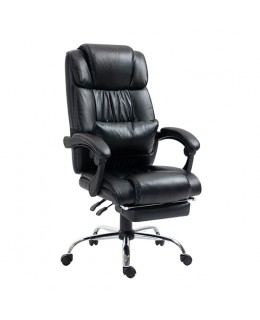 Καρέκλα Γραφείου A5250 Μαύρο Pu με Ανάκλιση και Υποπόδιο